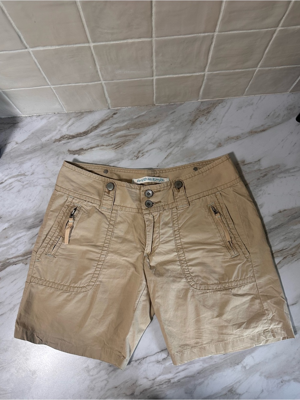 Vintage Y2K American Eagle Low Rise Utility Cargo Shorts- size 2